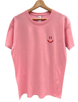 Rosa Statement T-Shirt mit Smiley
