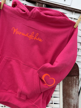 Kinder Hoodie "Meermädchen" - Farbe hot pink