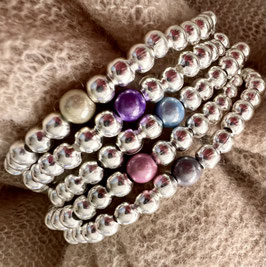 "ANIMA" Armband mit "Perlenprinz" Einzelperle 6 mm / 5 mm
