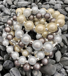 Exklusives Perlenarmband "Perlenmix" 8 mm & 4 mm Silberperlen