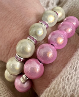 Exklusives STELLARA "Perlenprinz" Armband - Champagnerblüte