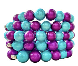 Lila / türkis Perlenarmband