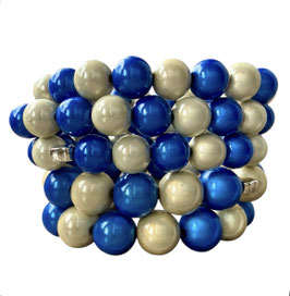 Royal blau /champagner Perlenarmband