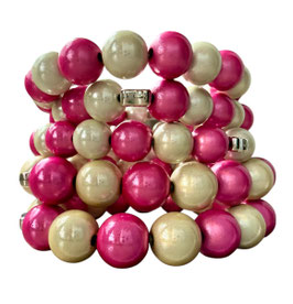 Champagner / light pinkes Perlenarmband