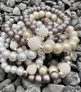 Exklusives Perlenarmband "Bubble" mit einer weißen Perle in 10 mm Perlengröße