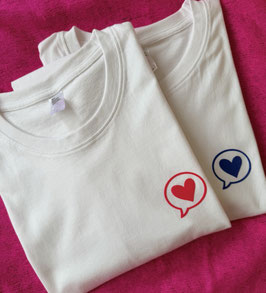 Weißes Statement T-Shirt mit "Sprechblase mit Herz"