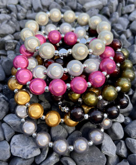 Exklusives Perlenarmband "Perlenmix" 8 mm & 4 mm Silberperlen