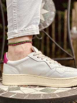Pink / grünes Perlenprinz Fußkettchen