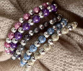 "ANIMA" Armband mit "Perlenprinz" Perlen im Mix (abwechselnd)  6 mm / 5 mm