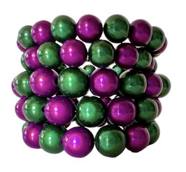 Dunkelgrün/lila Perlenarmband