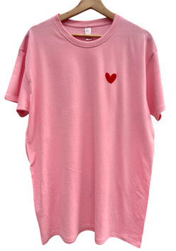 Rosa Statement T-Shirt mit Herz