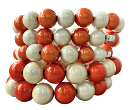 Champagner / oranges Perlenarmband