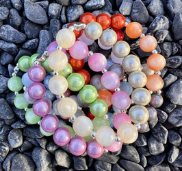 Klassisches Perlenarmband mit Harzperlen im Mix  10 mm / 4 mm