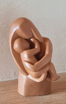 NEW / Sculpture en terre "Vierge à l'enfant ou Vierge de tendresse"