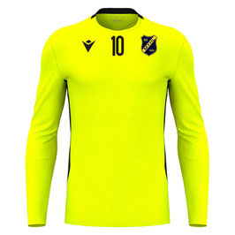 MACRON ARGO Shirt langarm Neon-Gelb mit SC MYHL Logo und Wunschnummer