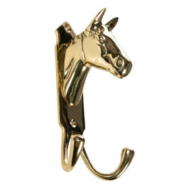 【H】Horse head with two hooks, brass 15173
