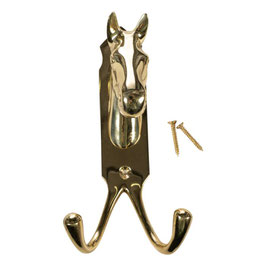 【H】Horse head with two hooks, brass 15173