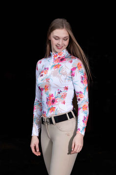 【H】Functional shirt -Flower-(white/pink )14013
