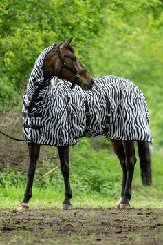 【H】Fly rug -Zebra- with neck 4669(white/black )