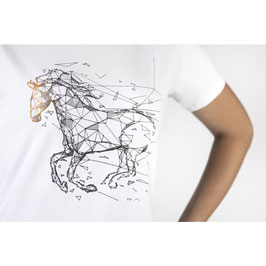 ST【H】 T-shirt -Geometrical Horse-(White)13128