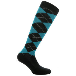 【E】EQUITHÈME "ARGYLE" SOCKS(turquoise/black)