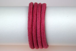 Lederband Echsenlederprägung Pink