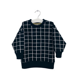 Nils - Sweatpulli schwarz mit Grid-Muster