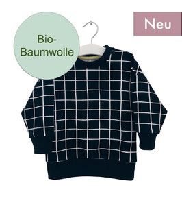 Nils - Sweatpulli schwarz mit Grid-Muster