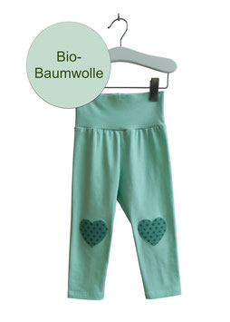 Kate - Leggings mint mit Herz Patches