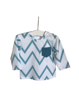 Henrik - Shirt weiß mit Chevron Muster