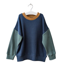 Pablo - Strickpulli colorblock blau/grün
