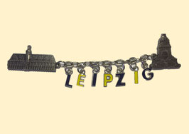 Magnet/ Relief/ Metall/ Kette mit Leipzig Buchstaben