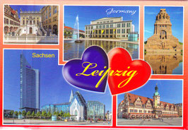 Magnet / Leipzig in zwei Herzen/ rot