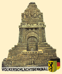 Magnet / Relief / Völkerschlachtdenkmal mit Stadtwappen