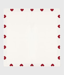 Coperta nascita unisex in cotone lavorato jacquard cuore