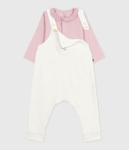 Set bimba body & salopette in velluto bouclè