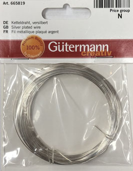 Verzilverd metaal draad van Gütermann 0,6 mm