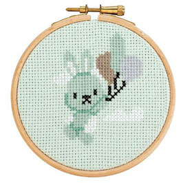 DenDennis Little Woodland Adventures Embroidery kit Benny Bunny mint