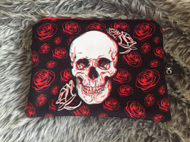 Pochette en velours "TETE DE MORT"