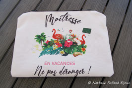 Pochette en canvas "Maîtresse en vacances "