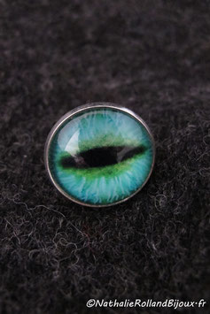 Bague "œil bleu vert"