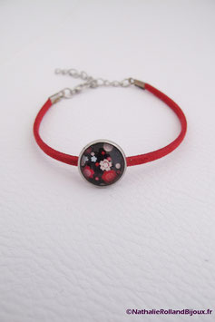 Bracelet "Fleurs chinoises rouges"