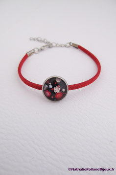 Bracelet "Fleurs chinoises rouges"