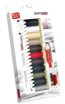 11 Spulen Gütermann Allesnähgarn 100m + Handmaß+ Seamfix mini