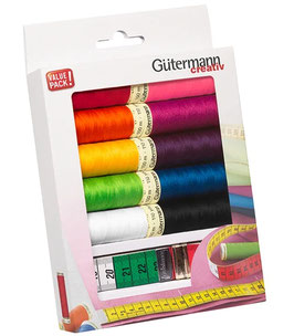 10 Spulen Gütermann Allesnähgarn 100m + Schneidermaßband