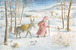 Adventskalender "St. Nikolaus und der Esel" / Faltkarte