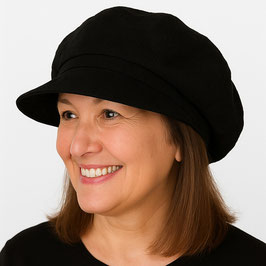Damen Ballonmütze Jacquard Muster schwarz