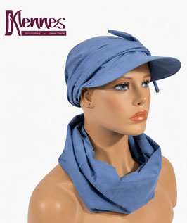 Schirmmütze Loop Schal Set hellblau Sari