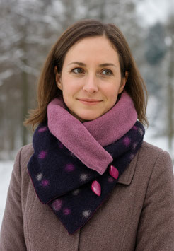 Damen Winterschal dunkelblau flieder Belli
