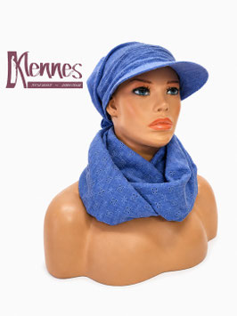 Schirmmütze Loop Schal Set Lavendel blau